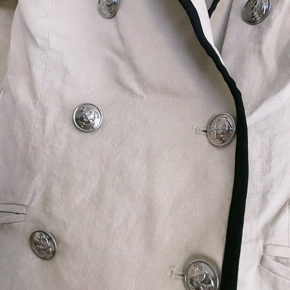 New Elizabeth Women’s Canvas Silk Peacoat Blazer - Picture 2 of 5